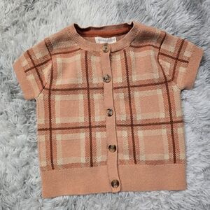Peach Plaid Kids Button-Down Shirt